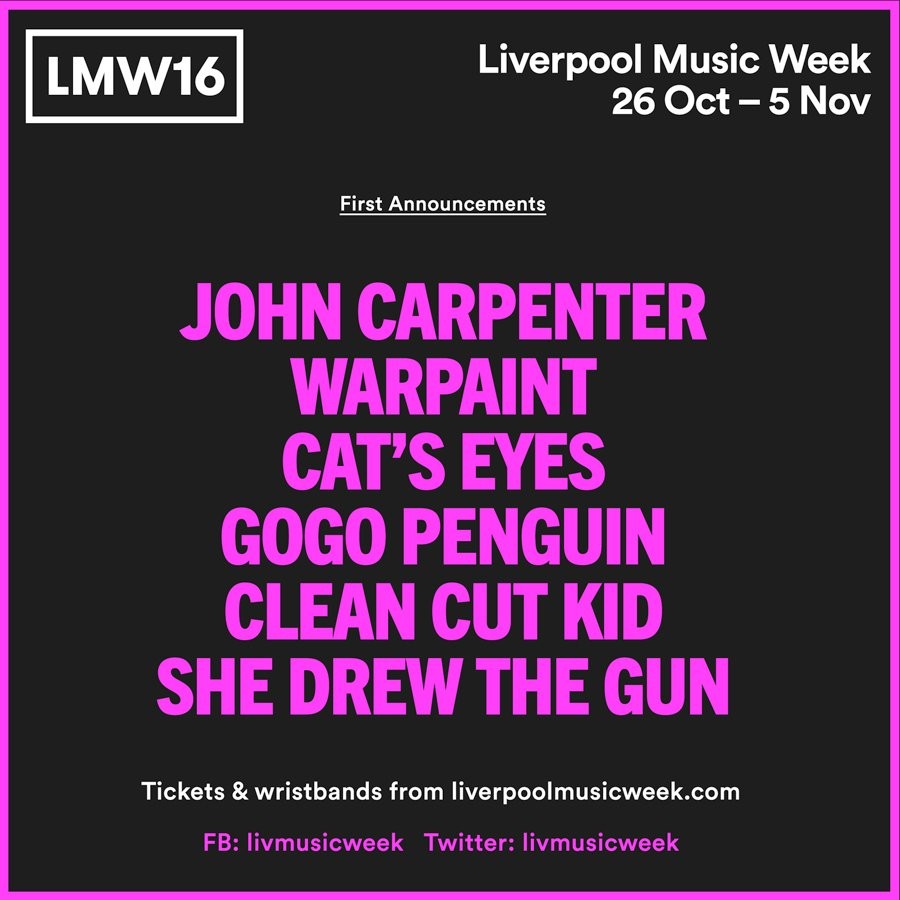 Liverpool Music Week 2016 First Announcement