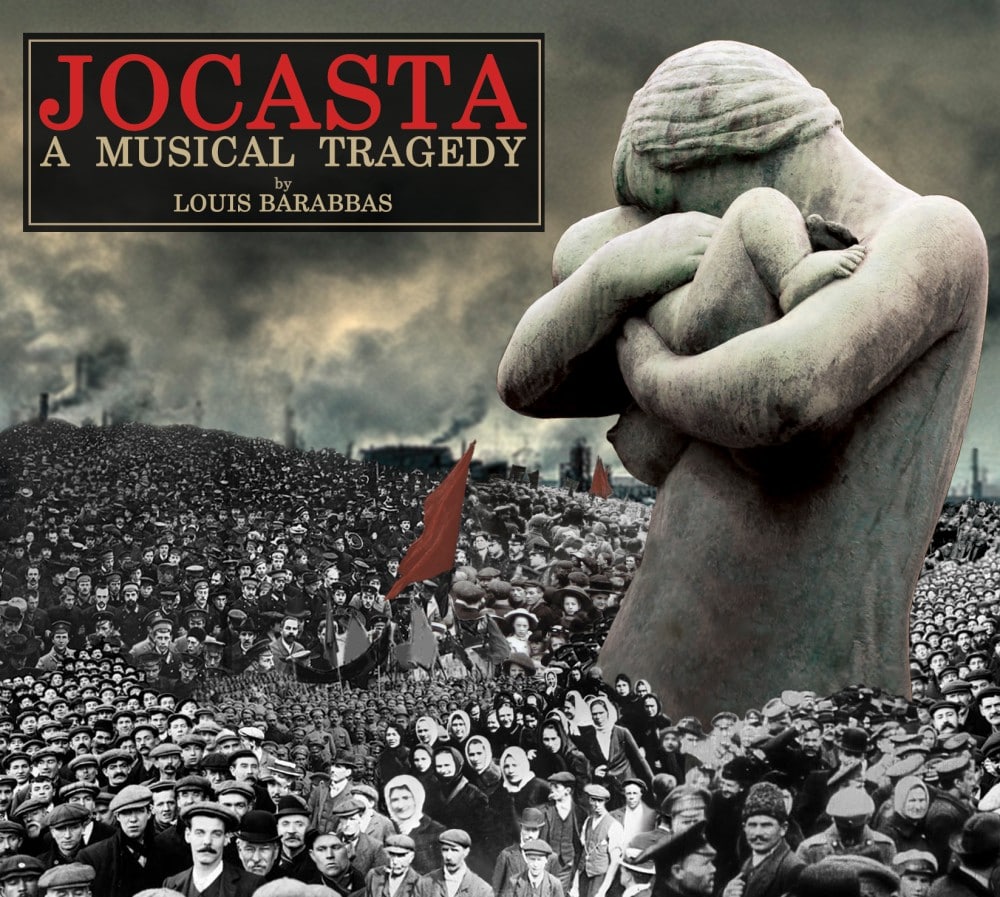 The cover of the soundtrack album for Jocasta: A Musical Tragedy