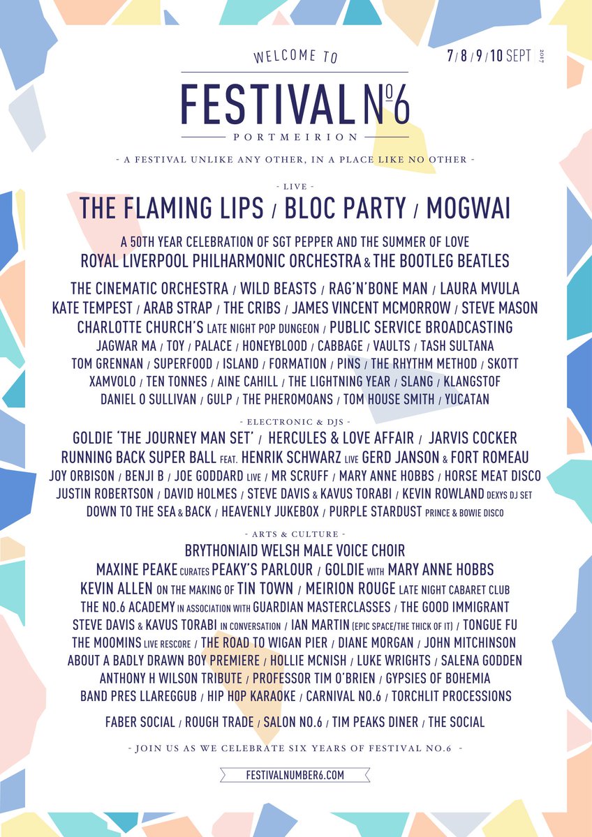 Festival No. 6 2017 - the line up