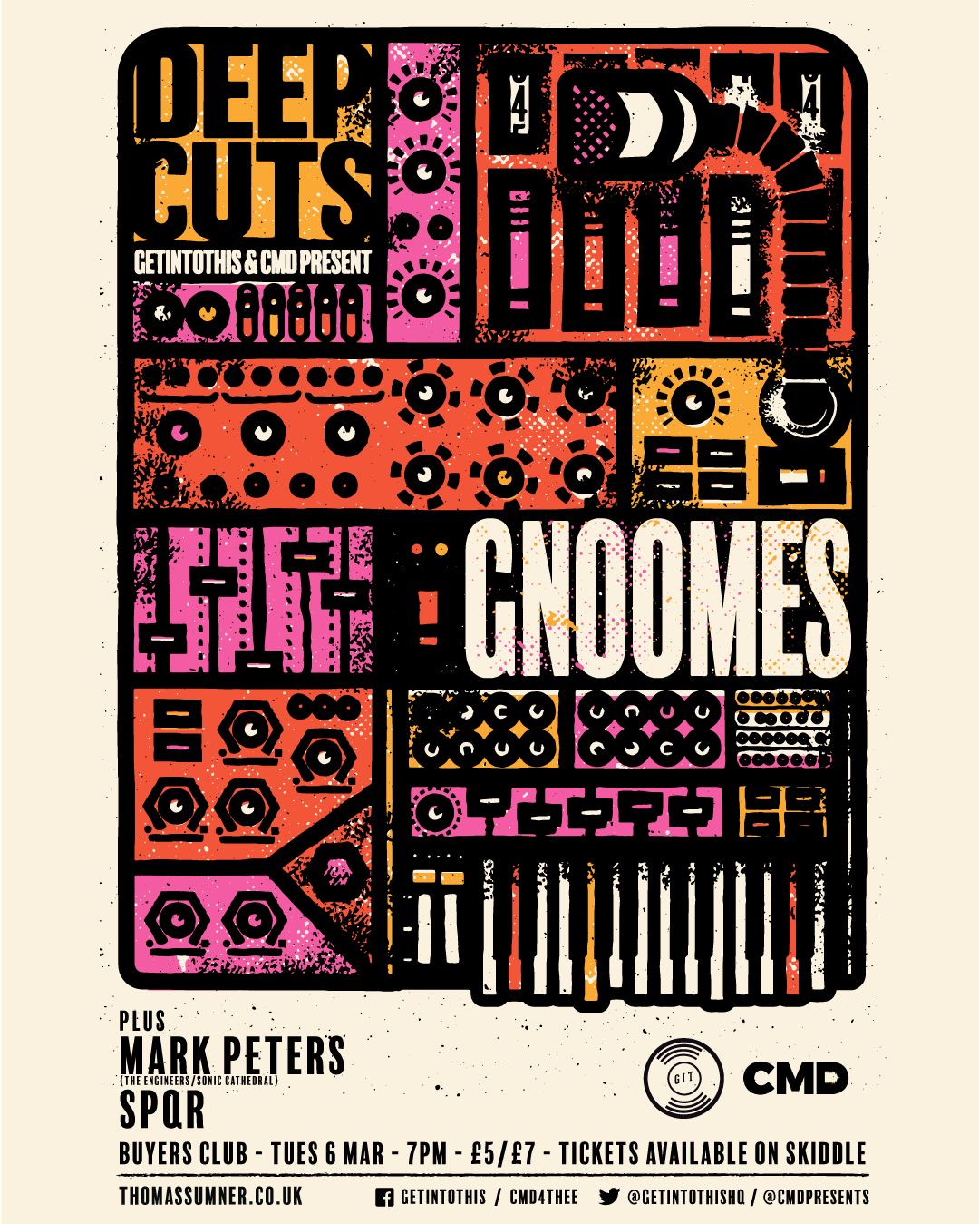Deep Cuts March 6 featuring Gnoomes, Mark Peters and SPQR