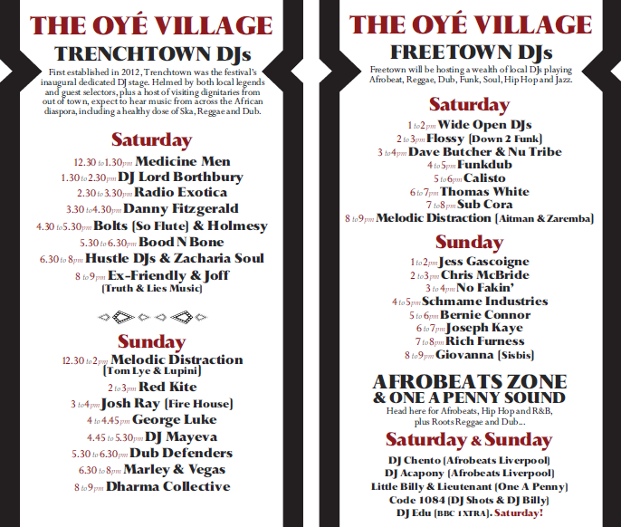 Africa Oye DJ lineup
