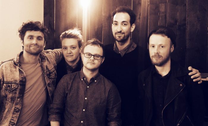 GIT Award 2015 winners All We Are with GIT Award 2014 winner Forest Swords (far right) and Getintothis editor Peter Guy (centre)