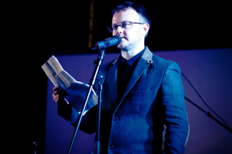 GIT Award founder Peter Guy reads his speech.jpg