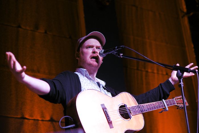 James Yorkston rallies the crowd at Leaf, Bold Street