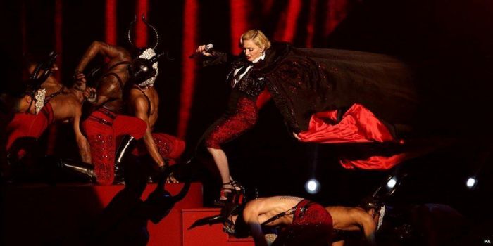 Madonna is sent tumbling at The BRITs