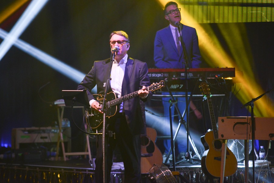 Sodajerker on Songwriting guest Chris Difford of Squeeze playing at Liverpool Philharmonic. Pic by John Johnson.