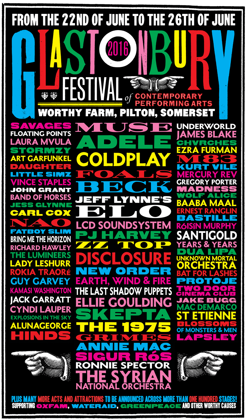 Glastonbury 2016 Line Up