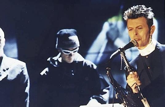 David Bowie performing at the Brit Awards 1996