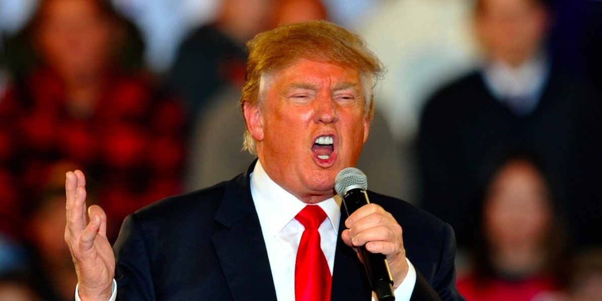 Donald Trump blasting out his rendition of Mariah Carey's Hero