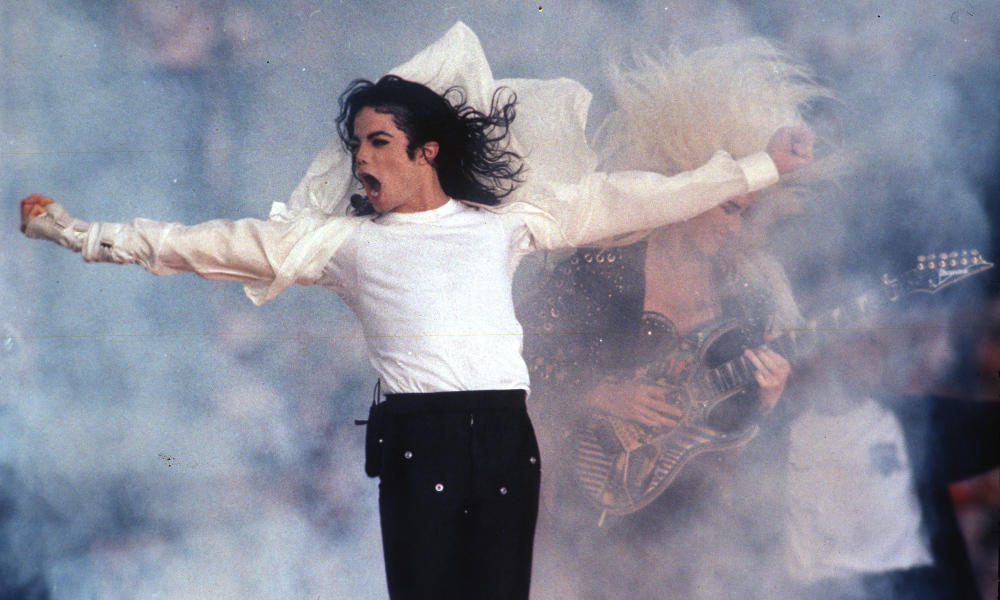 Michael Jackson performs at the 1993 Superbowl