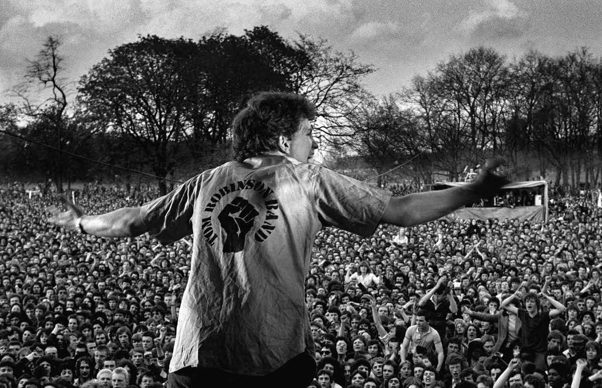 Rock Against Racism/Anti Nazi League Carnival 1 Victoria Park East London 30 April 1978. Tom Robinson. Photo Credit: © Syd Shelton 