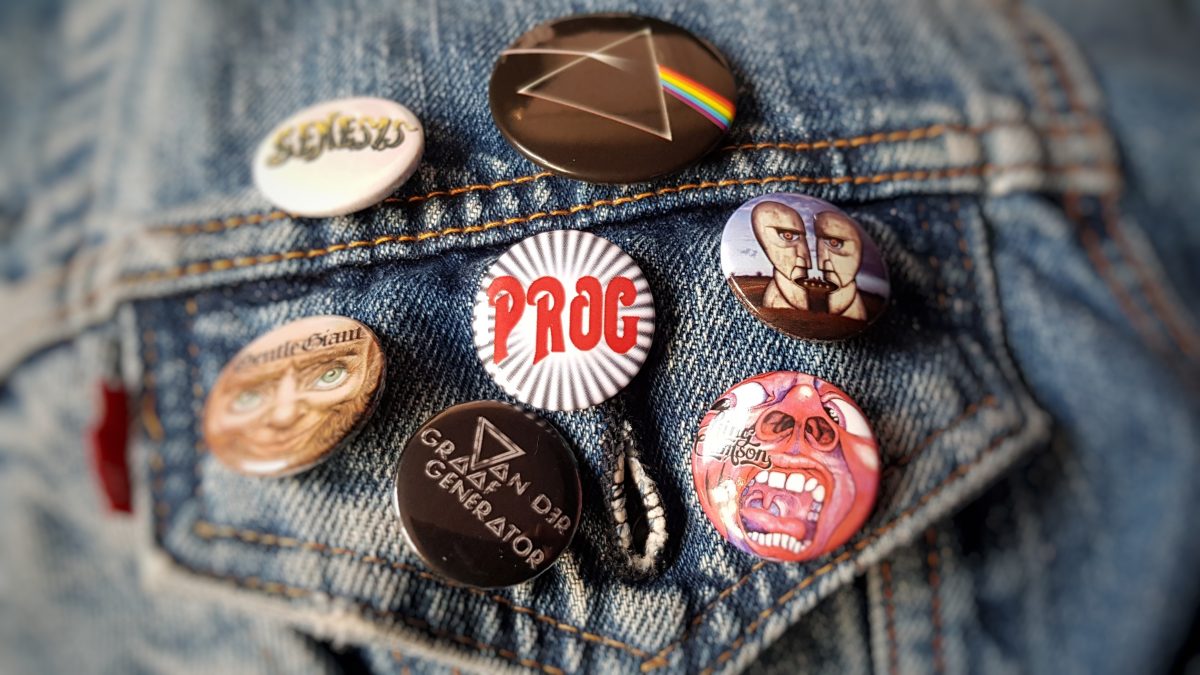 prog rock badges on denim jacket